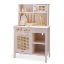 Cuisine En Bois Et Rotin Rose - New Classic Toys