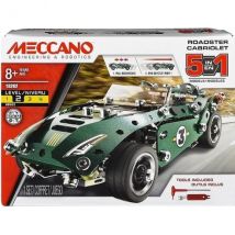 Cabriolet Retro Friction 5 Modeles - Meccano - 24204 - Jeu De Construction Metal - Meccano