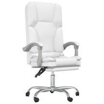 Fauteuil De Massage Inclinable De Bureau Informatique Étude Similicuir Blanc 02_0025400