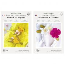 Coffret Diy Papier - 2 Barrettes Florales + 1 Serre-tête Floral - French Kits