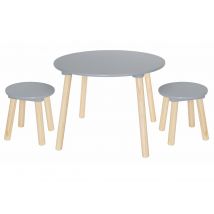 Table Et Tabourets Gris - Jabadabado