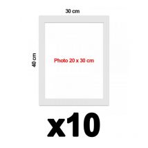 Lot De 10 Passe Partout Pour Cadre 30 X 40 Cm Ext - 20 X 30 Cm Int - Blanc - Aedes