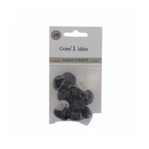 Nez Sécurité Noir Peluches Diam.18 Mm En Lot De 10 Pièces - 3bcom Noir - Com 1 Idée