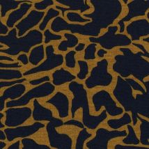 Tissu Jersey Polyviscose Motifs Destructurés Sur Fond Bleu Marine - Craftine