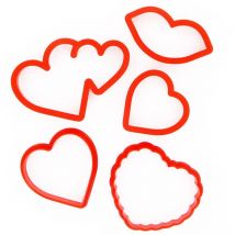 Découpoirs Cœurs Plastique Assortis (x 5) - Patisdecor