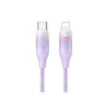 Avizar Câble De Charge 30w Type-c À Lightning 1.2m Display Xm Avec Rétro-éclairage Led Violet