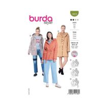 Patron Burda 5923 - Parka À Capuche Et Poches Plaquées Du 34 Au 48 (fr) Taille N°fr 34-48