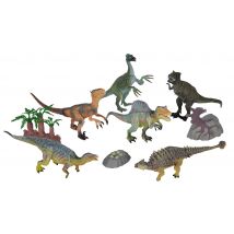 Coffret De 6 Dinosaures + 3 Accessoires - Figurine - Animaux Prehistorique - Dino - Simba