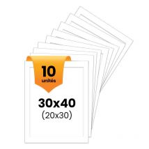 10 Passe-partout - Blanc - 30x40cm - Photo 20x30cm - Pour Cadre - Encadrement - Aedes