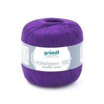 Hakelgarn 100 Fil Coton À Crocheter - Grundl - Certifié Oeko-tex 135 Violet - Gründl