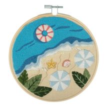 Kit De Broderie beach Avec Cercle En Bois De 15cm – Trimits | Un Projet Créatif Et Apaisant 48 Beach