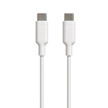 Muvit Câble Usb-c Vers Usb-c Charge Et Synchronisation 3a 1,2m Blanc