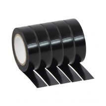 Pvc Tape Black Pack 5x 10 Mètres Plugger