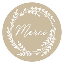 60 Stickers Kraft Merci Ø 3,5 Cm - Artemio