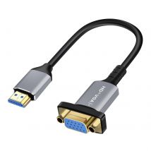 Linq Câble Adaptateur Hdmi / Vga Affichage Vidéo Full Hd 1080p 20cm Gris