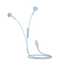 Force Play Écouteurs Filaires Lightning Mfi Renforcés Avec Télécommande Et Micro 1.2m Bleu - Force Play