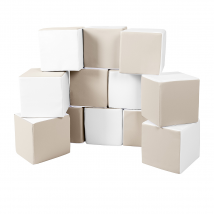 Lot Cubes Xxl Mousse 12 Pcs Blanc, Cappuccino - Velinda
