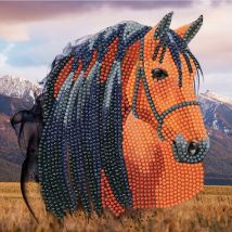 Kit Carte Broderie Diamant 18x18cm Cheval - Crystal Art