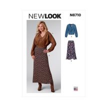 Patron New Look 6710 - Ensemble Femme, Veste Zippée Et Jupe Longue Du 36 Au 46 (fr) Taille N°fr 36-48