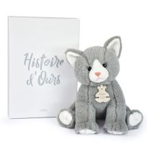 Peluche Bebe Chat Gris Avec Boite - Histoire D'Ours