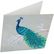 Crystal Art Kit Carte Broderie Diamant 18x18cm Paon - Crystal Art