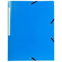 Chemise À Élastique 3 Rabats Polypropylène 5/10e Opaque - A4 - Bleu Clair - X 50 - Exacompta