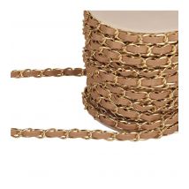 Chaîne Aluminium Avec Lacette 8mm Beige Au Mètre - MyMercerie