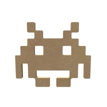 Extra-terrestre Space Invader En Bois Mdf À Décorer - 15 Cm - Gomille