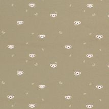 Tissu Jersey Coton Littlebird Koala Sur Fond Vert Kaki Clair - Au Mètre - Craftine