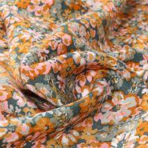 Tissu Viscose Lurex Sabri Sur Fond Vert D'Eau - Craftine