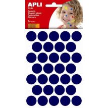 P. 6f Gommettes Rond Diam 20mm Bleu - Apli