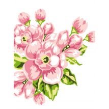 Kit Canevas Fleurs Roses 25x30cm - LUC