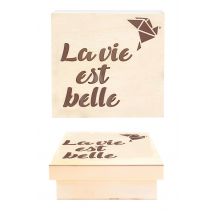 Boite En Bois Avec Découpe Laser La Vie Est Belle 11 Cm
