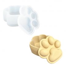Moule En Silicone 15,6cm X 15cm X 5,3cm - Boîte De Rangement Griffes De Chat Avec Couvercle - Jesmonite