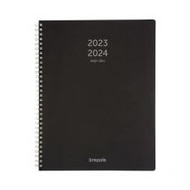 Agenda Semainier 2023/2024 Brepols 16 Mois 21 X 29,7 Cm Noir - L'Agenda Moderne