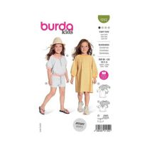 Patron Burda 9242 - Robes Amples Dans Un Jersey Moelleux Du 3 Au 8 Ans Taille N°fr 3-8