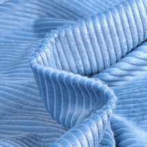 Tissu Velours Grosses Côtes Bleu - Au Mètre - Craftine