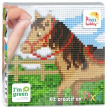 Pixel Kit Créatif Tableau 12x12cm - Cheval Au Pré - Pixel ou Pixel kit