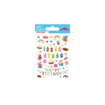 Stickers Anniversaire, Bougies Et Chiffres - 1,8 Cm - Global Gift
