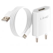 Linq Chargeur Secteur Usb 1a Avec Câble Usb Vers Lightning Longueur 1.2m Blanc