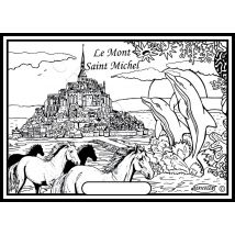 Tableau Velours A Colorier Mont St Michel 2 Sericolor