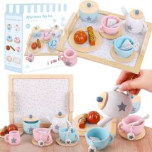 Service Café Et Thé En Bois Pour Enfants Avec Biscuits Pour Jeux De Rôle - D toys