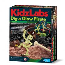 4m Kidzlabs: Kit D'Excavation Pirate Lumineux 7,5cm, Boîte 16,7x21,5x5,8cm, 5+ - Version Anglaise