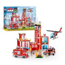 Set De Construction - Zuru - Fire Station Large (976 Pieces) - Crée Une Caserne De Pompiers Avec Véhicules Et Accessoires - Zuru