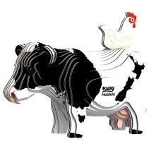 Eugy 3d Modèle: Animal De Ferme / Holstein Vache 8,5x5x6,8cm, En Carton, En Boîte, 6+