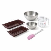Set Pâtisserie Avec 2 Moules À Chocolat De Dubaï, 2 Bols À Mixer, Verre Mesureur Et Spatule Zenker