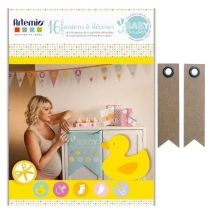 Coffret Fanions Pour Babyshower + 20 Étiquettes Kraft Fanion - Youdoit