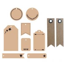 24 Étiquettes Kraft De Décoration + 20 Étiquettes Kraft Fanion - Youdoit