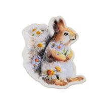 Ecusson Thermocollant Animaux Fleuris Écureuil 6cm X 4,5cm - MyMercerie