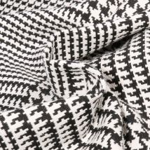Tissu Jacquard Carreaux Sur Fond Noir - Au Mètre - Craftine